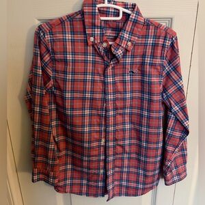 Vineyard Vines Red and Blue Plaid Kids Shirt